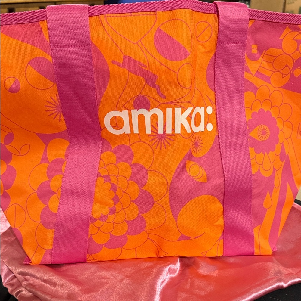 Amika Vibrant Floral Promo Tote in Orange and Pink - Promo bag